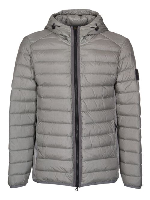 Gray down jacket with hood STONE ISLAND | 811540324V0060